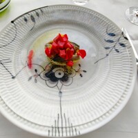 アロマフレスカ 名古屋 - ✿【Antipasto】前菜
                      ❀『真サバのソットオーリオ ジャガイモとほうれん草のピュレ・桃カブ・木苺』