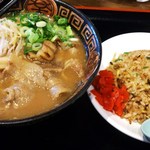 Tokushima Ramen Hiroya - 肉入りラーメン+ミニ炒飯