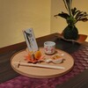 Bishuhougyo Gin No Suzu - ◆お通し 柿とレバーのパテ/小松菜のお浸し/はまぐりのすまし汁