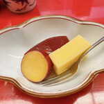 よし村 - ［デザート］りんごムース・ラフランス蜜煮・金時芋レモン蜜煮