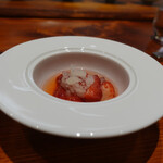 馳走西健一 - 苺のコンポート 白ワインムース 白ワインシャーベット