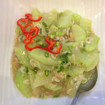 中国料理 百宴香 - ウリ科の野菜が小エビと一緒にチキンスープで煮込まれてごちそうになりました。