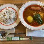 SOUP CURRY S*pice - 料理写真:ひき肉納豆1,050円にソーセージトッピング+150円