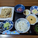 桔梗庵 - 麦とろセット¥1760-