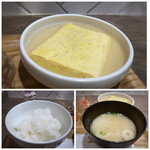 福太郎 - ◆出汁煮たまご・・優しい味わいのおだしと共に頂く玉子焼きは、ご飯のともに最適。 ◆ご飯は普通に美味しい。 ◆お味噌汁