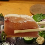 でんすけ - 本日の刺身3点盛り 税込1100円 ヨコワマグロ