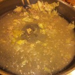 肉なべ 千葉 - ●旨辛そば　一人前５００円
      
      さて、これで帰ろうかと思いましたが、残ったスープで作る焼きそばが旨いと言うことで２人前（１０００円）を注文。