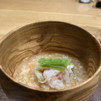 十皿 - 勢子ガニのスープ　蓮根おやき　★★★★☆