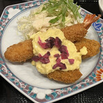 Shouya - 大海老フライと牡蠣フライ定食
