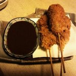 炭家 はるばろ - 牛串カツ　６００円