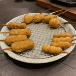 Kushizen - 串盛り　豆腐ハンバーグ　銀杏　こんにゃく