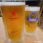 Kazahayashokudou - 生ビール(大)＆生ビール(中)