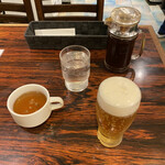 グリルママ - テイルスープとランチビールと中濃ソース