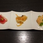 三海の華 - 季節の前菜（３点盛）