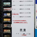 ラーメン二郎 - メニュー＆麺量の目安