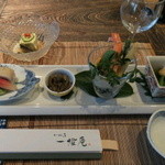 かね吉 一燈庵 - 前菜。彩り豊かな地場野菜♪