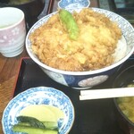 天ぷら　若杉 - かき揚げ天丼。