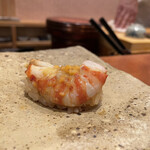 寿司 あさ海 - 車海老　えびみそ？