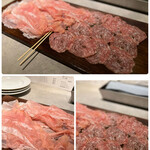 JOEAT CAFE - ◯生ハム2種盛¥980…黒板の本日の生ハムラインナップから、好みのものを選べます♪
      プロシュットとトリュフサラミを。