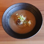 さじこよみ - 小エビと椎茸の揚げ物　菊芋のスープ