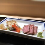Sushi Kappou Asuka - ◆太刀魚の塩焼きと牛肉の昆布〆