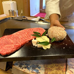 千薫庵 - 美味しそうな宮崎牛とハンバーグ