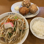 極濃湯麺 フタツメ - しおタンメン¥800、唐揚げセット＋¥270（税別）