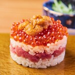 Sushi Kaki Kitasenju Sushi Ebisu - 極みユッケと雲丹いくらミルフィーユ