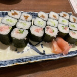 庄や - 細巻き三種盛り〔ねぎとろ・きゅうり・かんぴょう〕