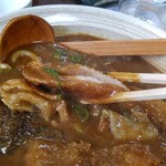 カレーうどん専科 祥 - 出汁を吸うと、カツがやわらかくなり❤️これも( ﾟДﾟ)ｳﾏｰ