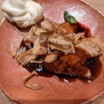 京中華 牧定 - 揚げ鶏の甘酢　牛蒡揚げ　花巻