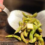 Grilled edamame charred butter soy sauce
