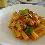 ジューダバレリーノ - 豚ﾊﾞﾗ肉とｷﾉｺのﾄﾏﾄｸﾘｰﾑｿｰｽ・ﾍﾟﾝﾈ