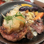 洋食 浅草軒 - 和風おろしハンバーグ&牛タン焼定食1,500円