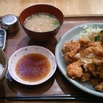若木屋 - ボリューム十分の「とり天定食」（８２０円）