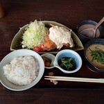 Gyo san tei - チキン南蛮定食の味噌汁→冷や汁に変更 1200円＋200円＝1400円