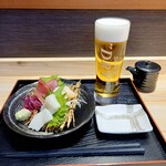 小松水産の海鮮丼 - ちょい飲みセット 1000円