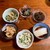 ゆくい処 石だたみ - 料理写真:青菜、もずく酢、ジーマミ豆腐、ニガナ白和え、ミミガー、昆布と大根
