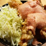 Jounetsu No Sutameshi Dondon - 明太マヨ唐揚げ丼のアップ