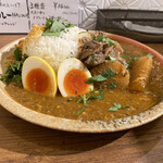 スパイスカレー あかつ亭 - ◎大根と鯖のカレー¥990の1種盛り一択！
      ◎ご飯大盛り¥110
      ◎砂肝マサラ¥220
      ◎卵のピクルス¥110