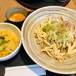 神田箸庵 - 鶏ねぎ胡麻坦々蕎麦＋季節の炊込ご飯