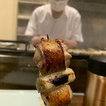 鳥田中 - 熊野地鶏のもも肉、ネギマ