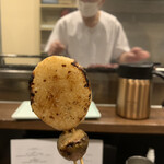 鳥田中 - 山芋とムカゴの山椒焼き