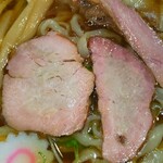 手打ち中華 麺匠 ぜん - ワンタン麺のチャーシューの一部(R4.12.17撮影)