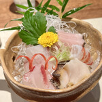 蔵の味 - お刺身の盛り合わせ　ヒラメ、鮑、車海老等々、、