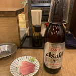Tachinomi Takioka - 大瓶アサヒ490、まぐろ240