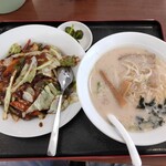 台湾料理 豊源 - ラーメンセット、回鍋飯と豚骨ラーメン