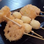 Kushi Katsu Ippon - 玉葱、蓮根、うずら卵
