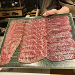 馳走 啐啄一十  - 【写真⑰】榊山牛(内腿)生ハム(7ヶ月熟成)、(外腿)生ハム(7ヶ月熟成)