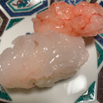 鮨よし - お寿司シリーズ突入  甘エビと白えび  エビ甘いのよー